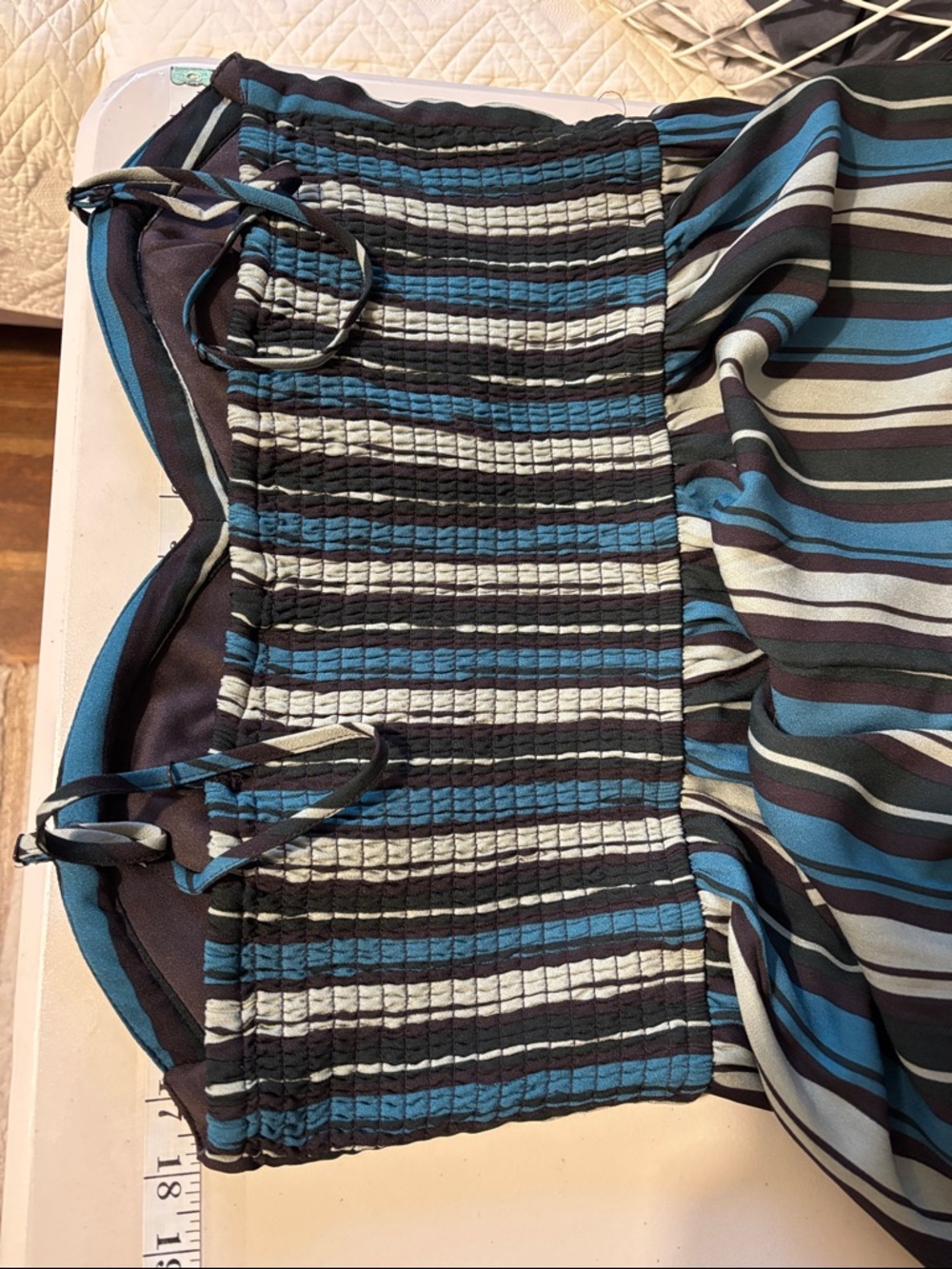 Multicolor Striped Jumpsuit Size XL Festival Summer Travel Event Guest Feminine - Picture 9 of 10